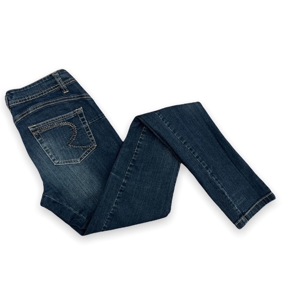 Revolt‎ Skinny Jeans Dark Wash Whiskers 5 Pocket Juniors 5 Tall - Picture 4 of 8